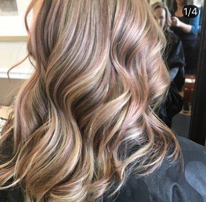 Rose gold balayage by Ann