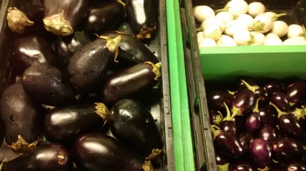 Three kinds of eggplant. :)