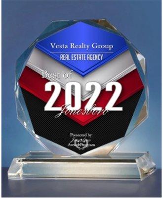 We were chosen to receive the Best Real Estate Agency in Jonesboro Award.