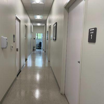 Hallway to exam rooms