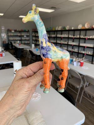 I love when kids paint. Giraffe