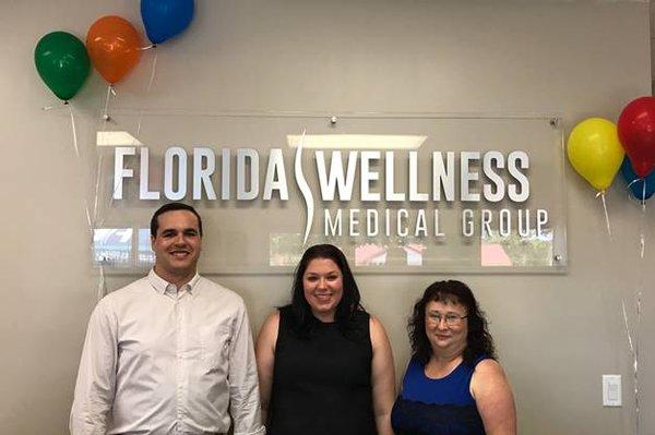 Dr. Ryan Klee, Registered Chiropractic Assistant Kelly, & Receptionist Siobhan at our Grand Re-opening!