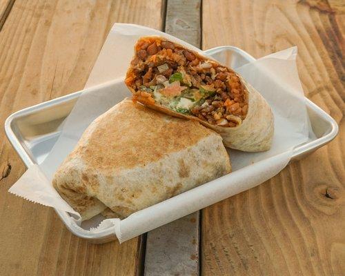 Our Supreme Burritos are made with a 12 inch, locally made, flour tortilla.