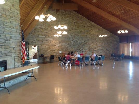 Interior of lodge during 'Bible Babes' meeting