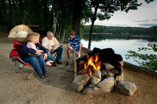 A typical waterfront site at our campground.