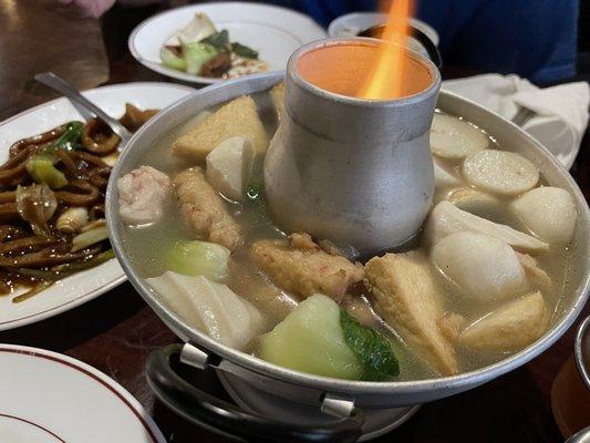 Chinese New Year Special: Shabu Shabu Steam Pot (Seafood balls/cakes & Tofu with mushroom & bok choy in a broth)