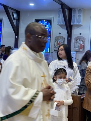 Fr. Kyrian on Sunday 10 a.m. mass.