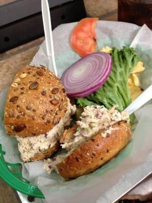 Tuna Salad Sandwich is yummy fresh and the multigrain roll makes for a perfect match.