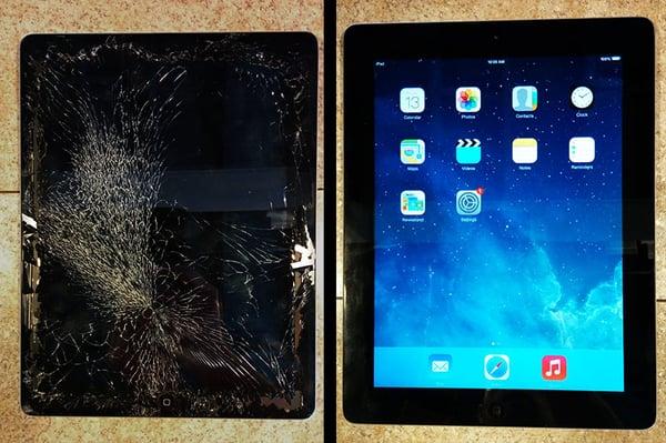 iPad fixed! Before and after.