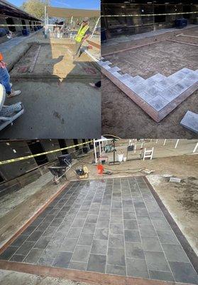 12' x 15' base of pavers for a beautiful pergola.