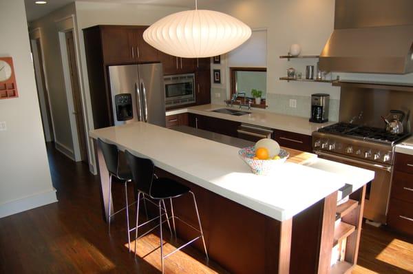 Contemporary Kitchen with thicker countertops