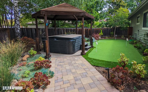 Updated spa gazebo and new putting green