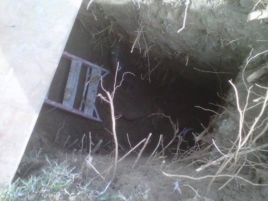 Fixing broken sewer line