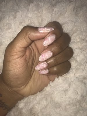 Rose quartz nails