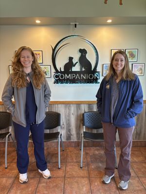 Dr. Parker (left) and Dr. Caldwell (right) provide high quality, compassionate, individualized veterinary care.