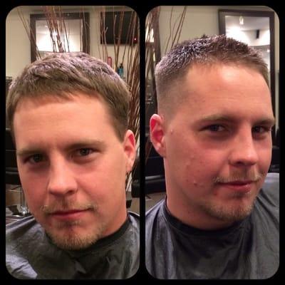 Before & after men's haircut