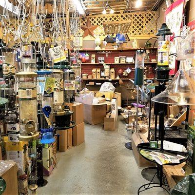 wide array of bird feeders and accessories