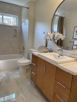 Slick and functional bathroom redo