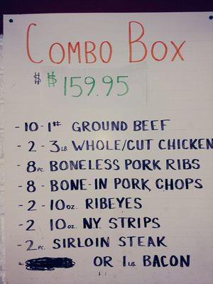 Combination meat box option (cut fresh to order)