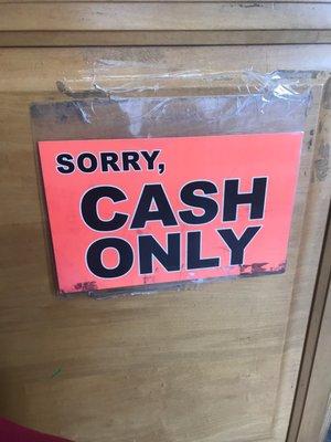 CASH ONLY