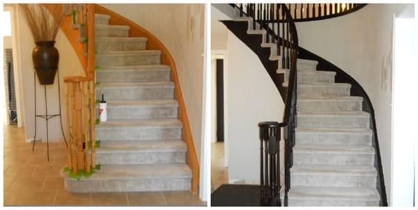 Stair Trim Color Change - Before & After