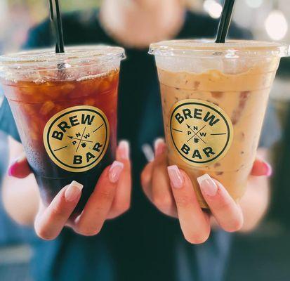 Iced coffee and iced latte drinks