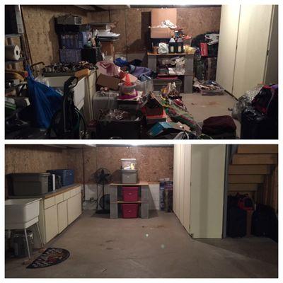 Basement / storage area  project - before & after