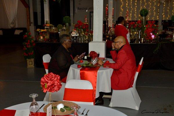 Guest enjoying a night of Fine Dining Valentines Day 2019 The Warehouse KY