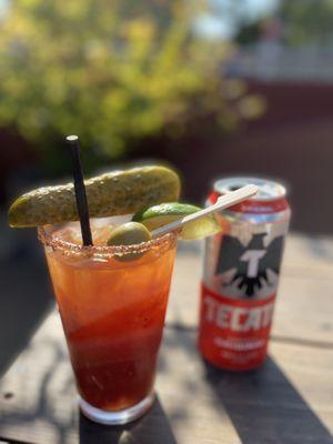 Michelada with extra fixins'