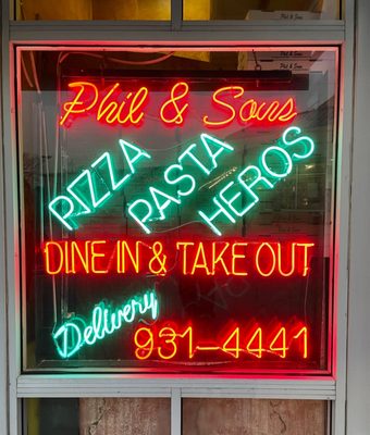 Neon sign in the window