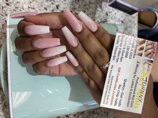 Pink and White Acrylic Set