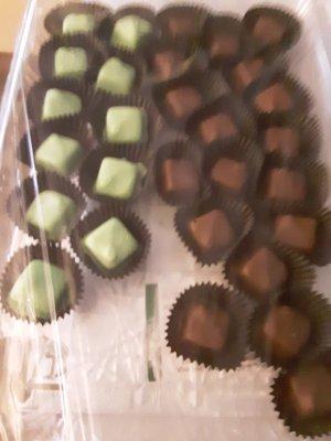 mint and French chocolate cream candy