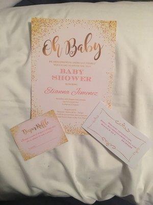 Baby Shower invites on glossy card stock