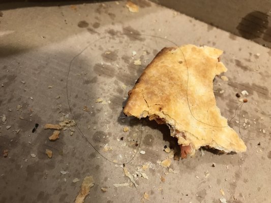 Pizza showed up at room temperature... and the last slice had a LONG HUMAN HAIR baked into it. What the serious fuck.