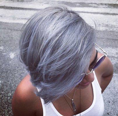 Silver hair I did on this beauty!