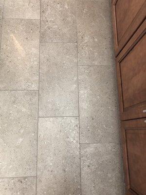 Our beautiful kitchen floor from Daltile!