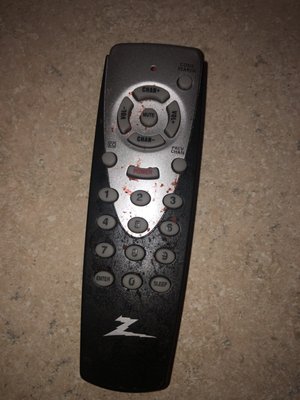 There was what I fear might be a little vomit on the TV remote control.