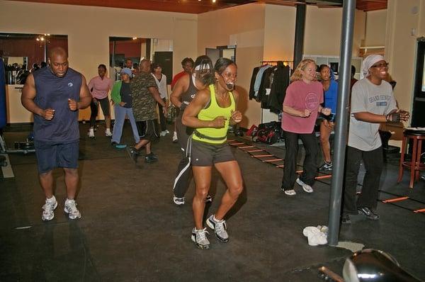 That's me behind Lynette, BFit's owner and head trainer.