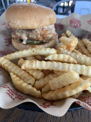 Magoo's sandwich with garlic parmesan sauce.