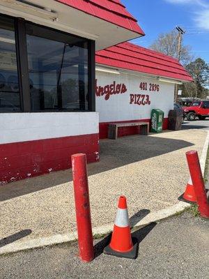 Out side Angelo's Pizza