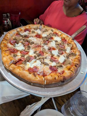 Pepperoni, Canadian bacon, mushroom and ricotta deliciousness