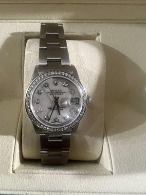 Ladies Midsize Stainless Rolex w/ Diamond Dial &    Bezel