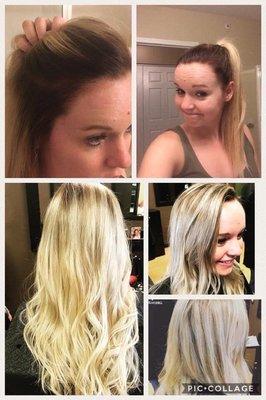 Top photos are the mess I was left from a different salon and the bottom pics are from the Magen miracle!!!