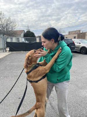 Samson's caretaker at the kennel