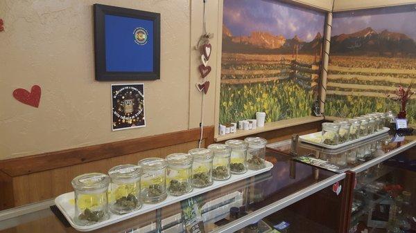 18+ Strains of top shelf flower.  Amazing Selections, Best Prices 3D Cannabis Center Salida