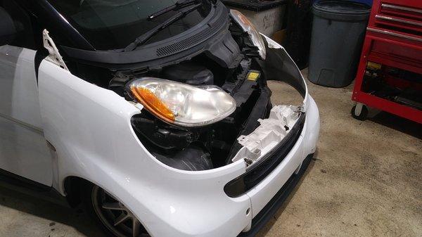 Smart car condensor replacement.