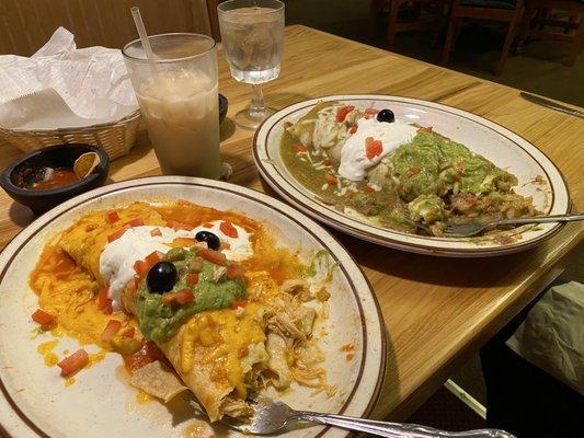 Huuuge plates of Supreme and Macho Burritos - these were definitely enough for two meals!