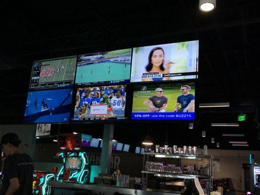 TVs over the bar