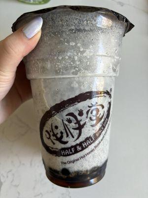 Sesame milk smoothie with boba