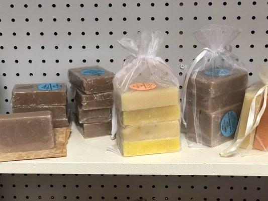 Some of the soaps available.